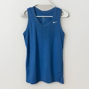 Nike Dri-fit Blue Running Tennis Athletic Tank Top Logo Women's Size Medium